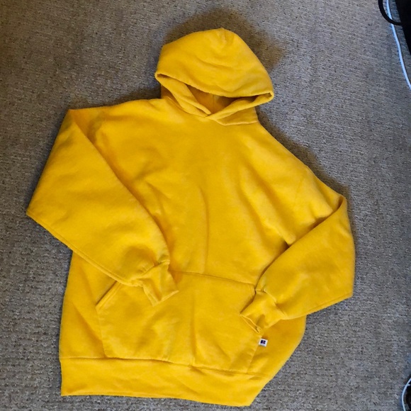 russell athletic yellow sweatshirt